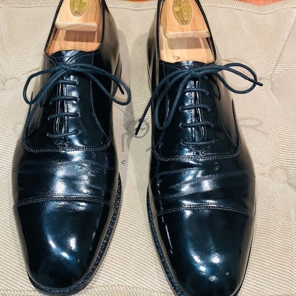 Premium Black Bespoke Cap Toe Oxfords. - Picture 15 of 16